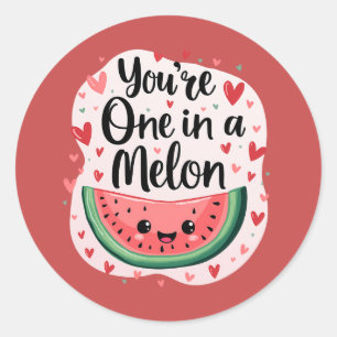 Kawaii "You're One in a Melon" Schattigee watermel Ronde Sticker