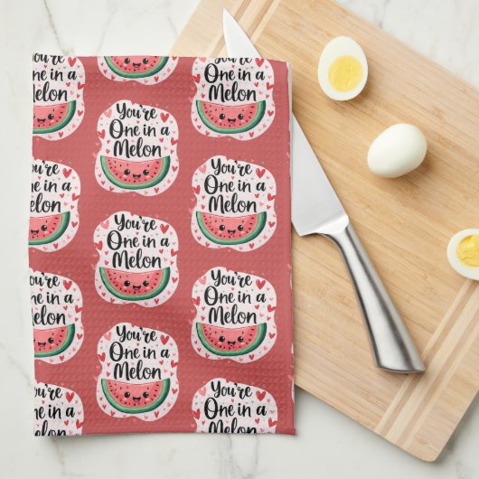 Kawaii "You're One in a Melon" Schattigee watermel Theedoek (Quarter Fold)