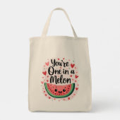 Kawaii "You're One in a Melon" Schattigee watermel Tote Bag (Achterkant)