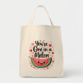 Kawaii "You're One in a Melon" Schattigee watermel Tote Bag (Voorkant)