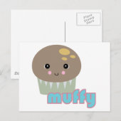 kawaii zachte muffin briefkaart (Voorkant / Achterkant)