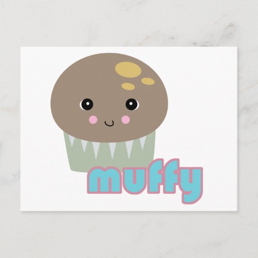 kawaii zachte muffin briefkaart (Voorkant)