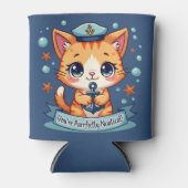 Kawaii Zee Kat Zeilanker Woordspeling Blikjeskoeler (Voorkant)