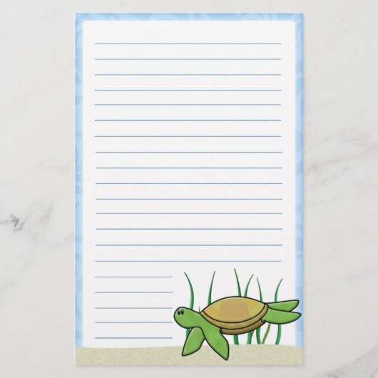 Kawaii Zee Turtle Stationery Briefpapier (Voorkant)