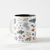Kawaii Zeedieren Mok (Voorkant links)