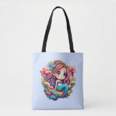 Kawaii Zeemeermin Tote Bag (Voorkant)
