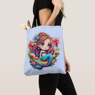 Kawaii Zeemeermin  Tote Bag