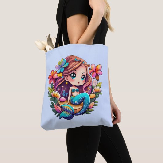 Kawaii Zeemeermin Tote Bag (Dichtbij)