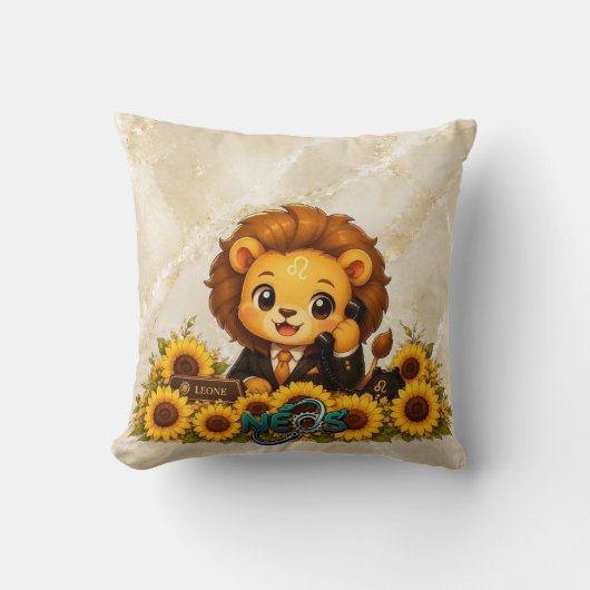 Kawaii Zodiac Neos Leeuw Kussen (Voorkant)