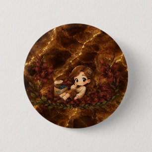 Kawaii Zodiac Neos Maagd Ronde Button 5,7 Cm