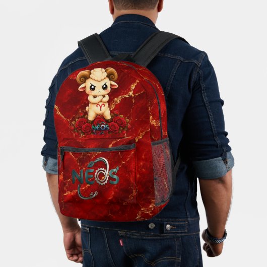 Kawaii Zodiac Neos Ram Bedrukte Rugzak (Insitu (model))