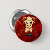 Kawaii Zodiac Neos Ram Ronde Button 5,7 Cm (Voorkant /achterkant)