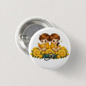 Kawaii Zodiac Neos Tweelingen Ronde Button 3,2 Cm (Voorkant /achterkant)
