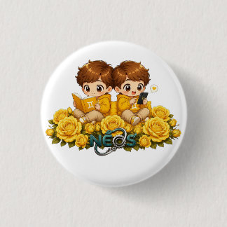 Kawaii Zodiac Neos Tweelingen Ronde Button 3,2 Cm