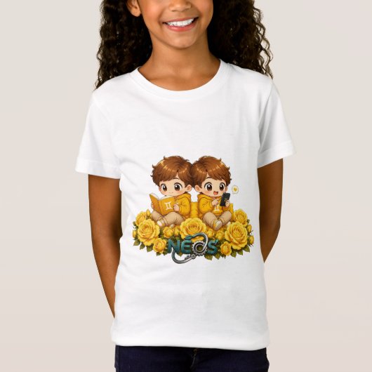 Kawaii Zodiac Neos Tweelingen T-shirt (Voorkant)