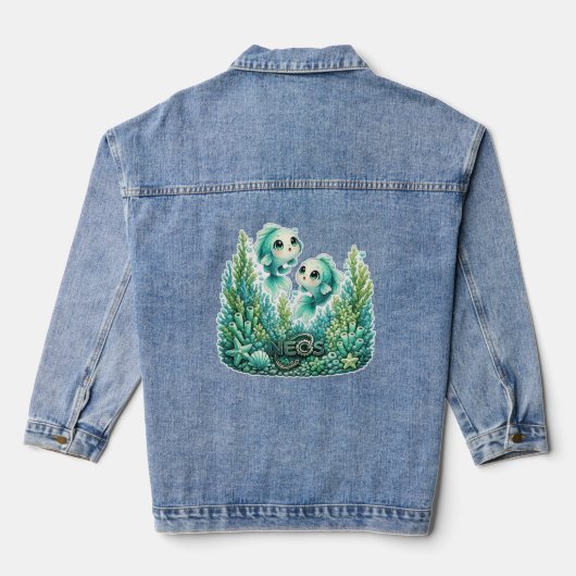 Kawaii Zodiac Neos Vissen Denim Jacket (Achterkant)