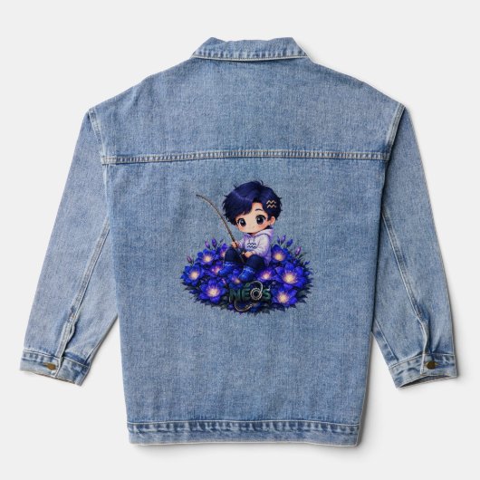 Kawaii Zodiac Neos Waterman Denim Jacket (Achterkant)