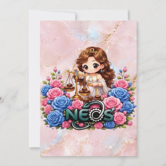 Kawaii Zodiac Neos Weegschaal Kaart (Voorkant)