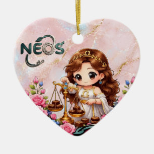 Kawaii Zodiac Neos Weegschaal Keramisch Ornament