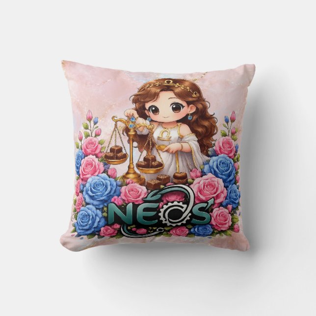 Kawaii Zodiac Neos Weegschaal Kussen (Voorkant)