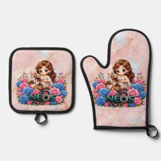 Kawaii Zodiac Neos Weegschaal Ovenwant & Pannenlap Set