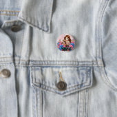 Kawaii Zodiac Neos Weegschaal Ronde Button 3,2 Cm (In situ)