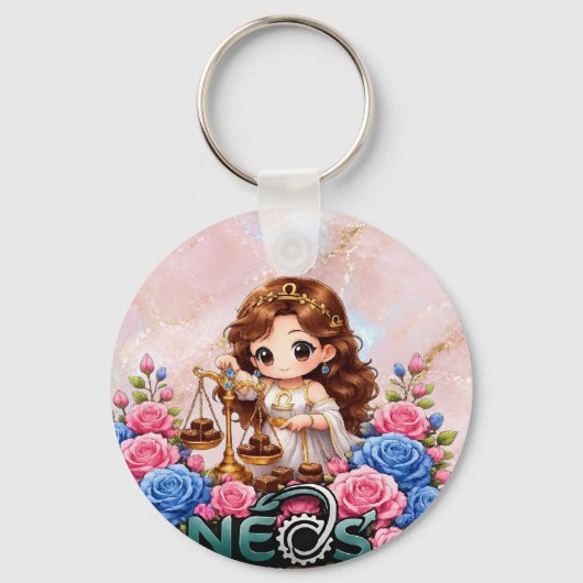 Kawaii Zodiac Neos Weegschaal Sleutelhanger (Voorkant)