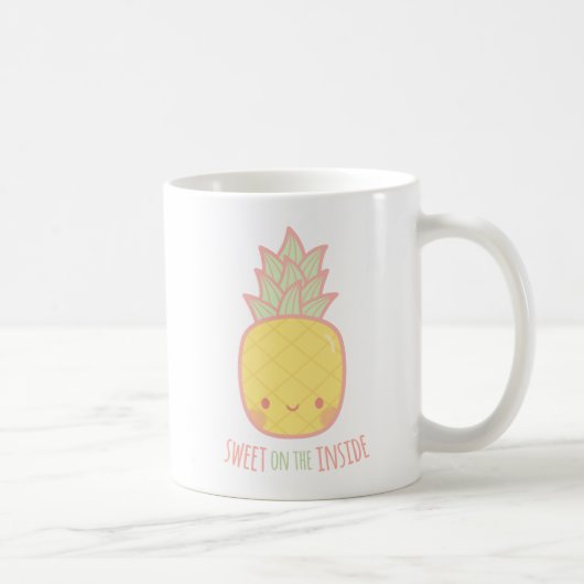 Kawaii Zoete Ananas van Binnen Koffiemok (Rechts)