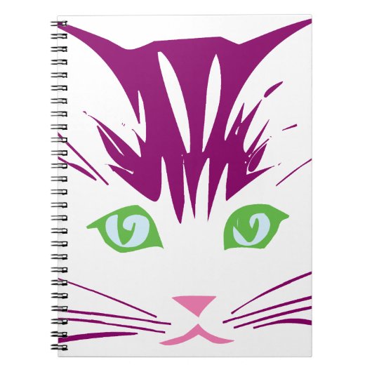 Kawaii Zoete Kitty Kat Gezicht Notitieboek (Voorkant)
