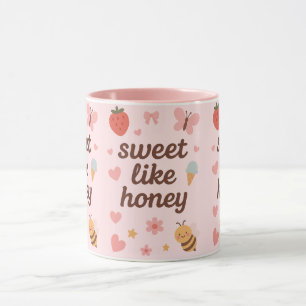 Kawaii Zoete Meisje Roze Bij Aesthetic – Cute Desi Mok