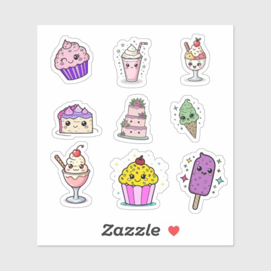 Kawaii Zoete Treat Stickerblad Sticker (Vel)