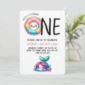 Kawaii Zomer 1e verjaardag Uitnodiging (Staand voorkant)