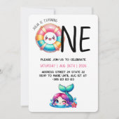 Kawaii Zomer 1e verjaardag Uitnodiging (Voorkant)