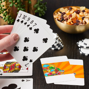 Kawaii Zomer Doodles Zon Strand en Tropisch Pokerkaarten