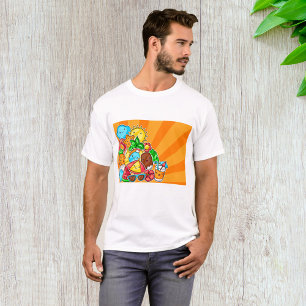 Kawaii Zomer Doodles Zon Strand en Tropisch T-shirt