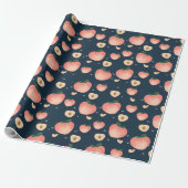 Kawaii Zomer Perzik Patroon Inpakpapier (Uitgerold)