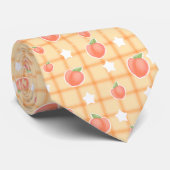 Kawaii Zomer Perzik Patroon Stropdas (Opgerold)