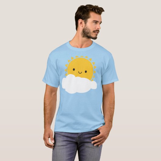 Kawaii Zon en Cloud T-shirt (Voorkant volledig)