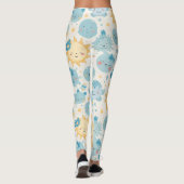 Kawaii zon en maan patroon - grillig kleurrijk leggings (Achterkant)