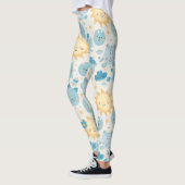 Kawaii zon en maan patroon - grillig kleurrijk leggings (Links)