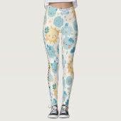 Kawaii zon en maan patroon - grillig kleurrijk leggings (Voorkant)