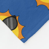 Kawaii Zon met Zonnebril Happy Emoji Faces Fleece Deken (Hoek)