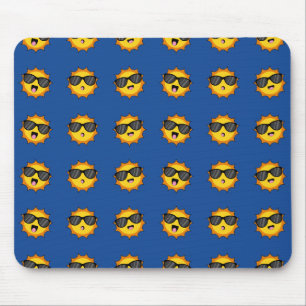 Kawaii Zon met Zonnebril Happy Emoji Faces Muismat