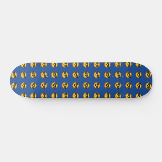 Kawaii Zon met Zonnebril Happy Emoji Faces Persoonlijk Skateboard (Horizontaal)