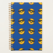Kawaii Zon met Zonnebril Happy Emoji Faces Planner (Voorkant)