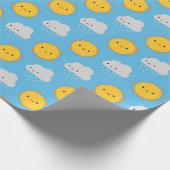 Kawaii Zon & Regen Cadeaupapier (Hoek)