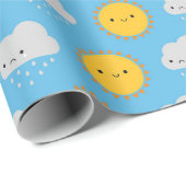 Kawaii Zon & Regen Cadeaupapier (Rol Hoek)