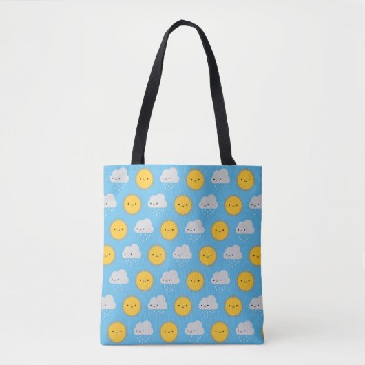 Kawaii Zon & Regen Tote Bag (Voorkant)