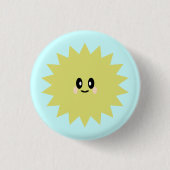 KAWAII ZON ZONNESCHIJN SCHATTIGE HAPPY PIN BUTTON (Voorkant)