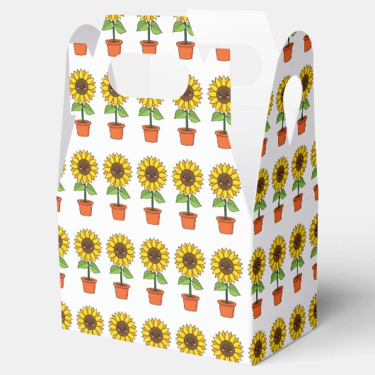 Kawaii Zonnebloem Plant in een pot Bedankdoosjes (Geopend)